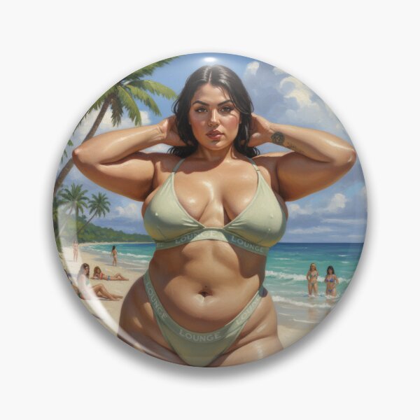 Item preview, big beautiful  women  latin lady at the beach in a clear nice day designed and sold by Chubby Chase.