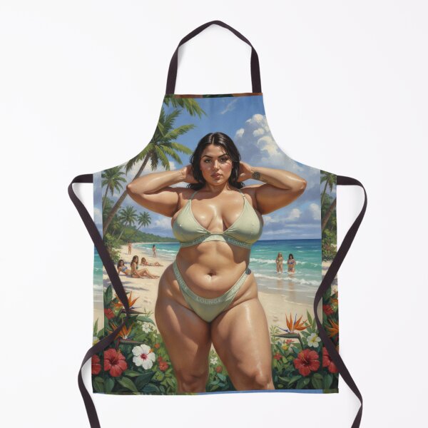 Item preview, big beautiful women latin lady at the beach in a clear nice day designed and sold by Chubby Chase.