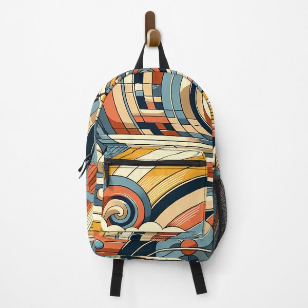 Item preview, Retro Geometric Spiral Abstract in Teal and Ochre designed and sold by InkSmithery.