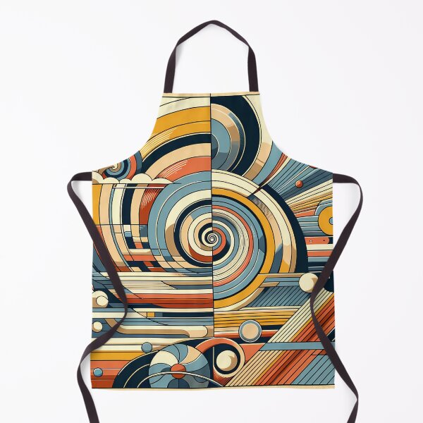 Item preview, Retro Geometric Spiral Abstract in Teal and Ochre designed and sold by InkSmithery.