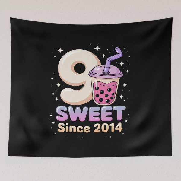 Item preview, 9 Years Old Birthday Bubble Tea Boba Lover Anime Kawaii Kids designed and sold by KristieRamsey.