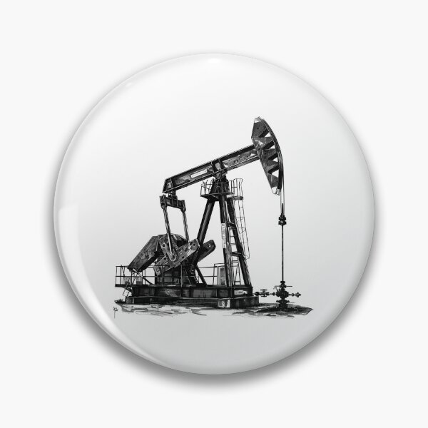 Item preview, Oil Pump Jack Drawing – Industrial Texas Energy Art designed and sold by inkoutninja.