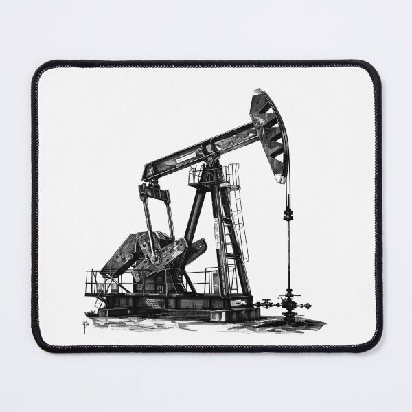Item preview, Oil Pump Jack Drawing – Industrial Texas Energy Art designed and sold by inkoutninja.
