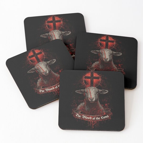 Item preview, Blood of the Lamb of God — Grunge Metal Christian Cross Scripture designed and sold by Blood Washed Apparel.