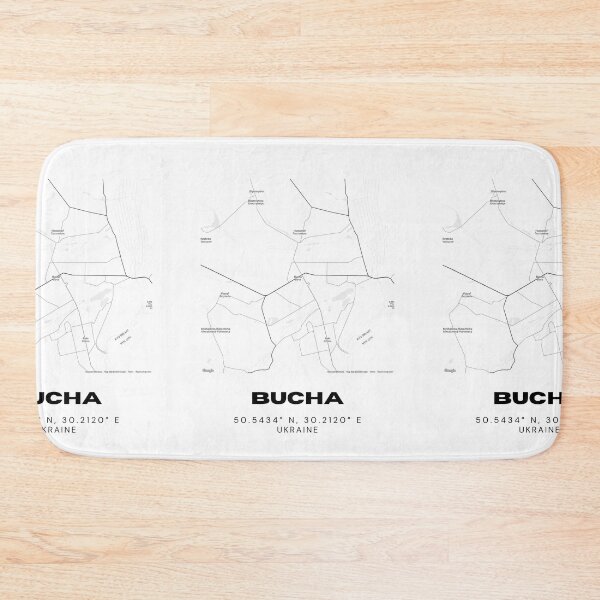 Item preview, Bucha Ukraine Map Print | Coordinates Minimalist City Wall Art designed and sold by RM-Journey.