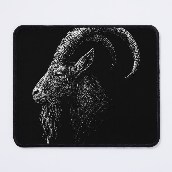 Item preview, Occult Ibex Goat – Dark Satanic Black Metal Art designed and sold by Mortisigil.