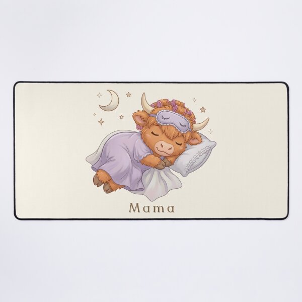 Item preview, Mama Highland Cow Sleeping Illustration designed and sold by HumTumMe.