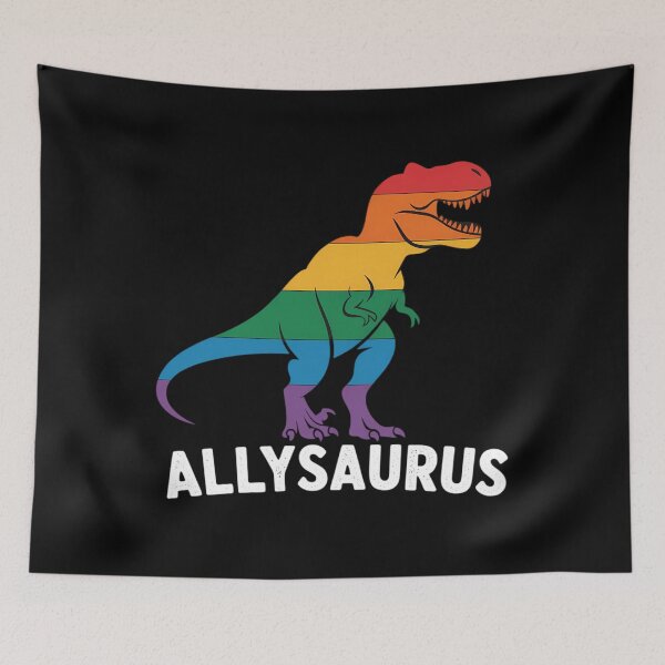 Item preview, Allysaurus Dinosaur in Rainbow Flag for Ally LGBT Pride designed and sold by Morphologiona.