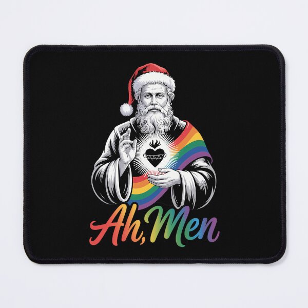 Item preview, Ah Men Christmas Funny LGBT-Q Pride XMas Jesus Gay Christian designed and sold by Morphologiona.