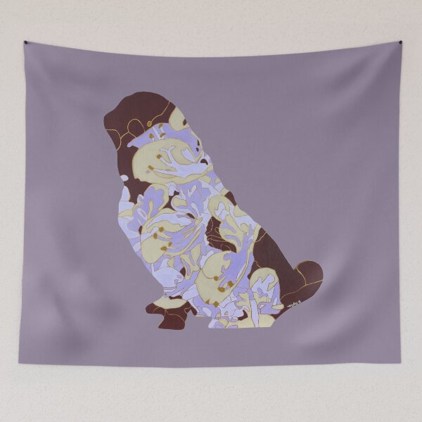 Item preview, Marley Pug – Silver Spur, Floral Purple Botanical Dog designed and sold by hayleygpaints.