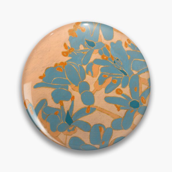 Item preview, Blue Native Australian Flowers on Orange  designed and sold by hayleygpaints.