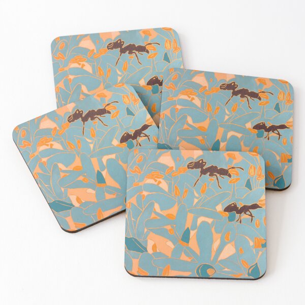 Item preview, Ants with Blue Leaves Nature Inspired Artwork designed and sold by hayleygpaints.