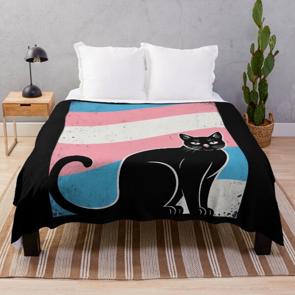 Item preview, Black Cat Trans-gender Pride Kitten Lover LGBT-Q Proud Ally designed and sold by Morphologiona.