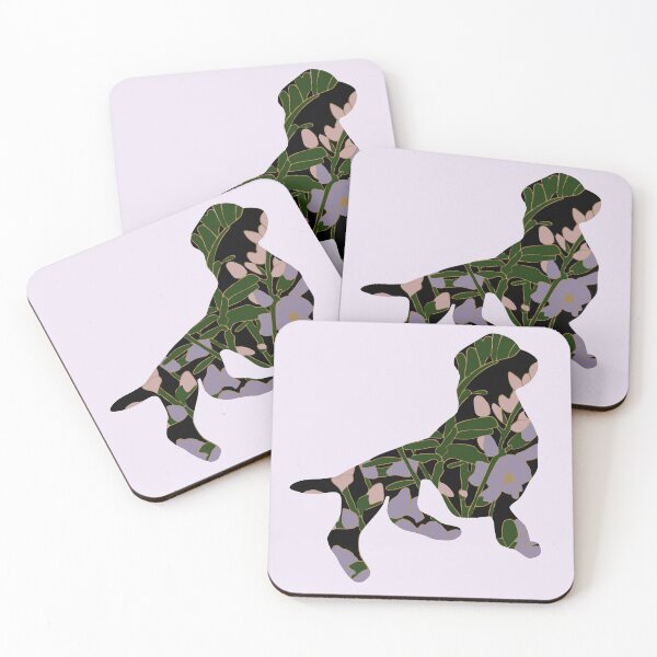 Item preview, Floral botanical dog silhouette with modern artistic design designed and sold by hayleygpaints.