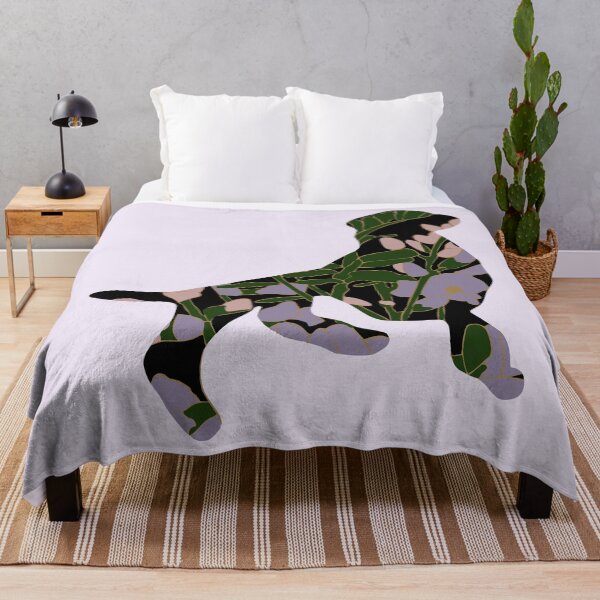 Item preview, Floral botanical dog silhouette with modern artistic design designed and sold by hayleygpaints.