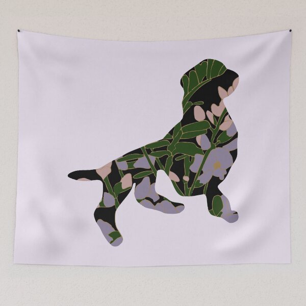 Item preview, Floral botanical dog silhouette with modern artistic design designed and sold by hayleygpaints.