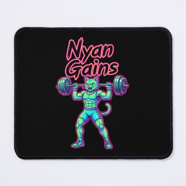 Item preview, Anime Muscle Cat Gym Humor | Neon Workout Cat Art designed and sold by Dazzle-Sizzle.