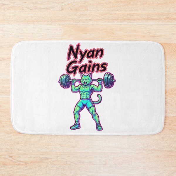 Item preview, Anime Muscle Cat Gym Humor | Neon Workout Cat Art designed and sold by Dazzle-Sizzle.