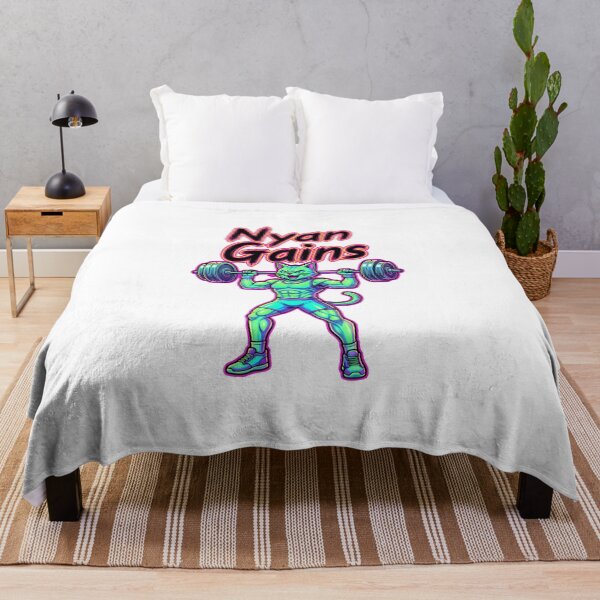 Item preview, Anime Muscle Cat Gym Humor | Neon Workout Cat Art designed and sold by Dazzle-Sizzle.