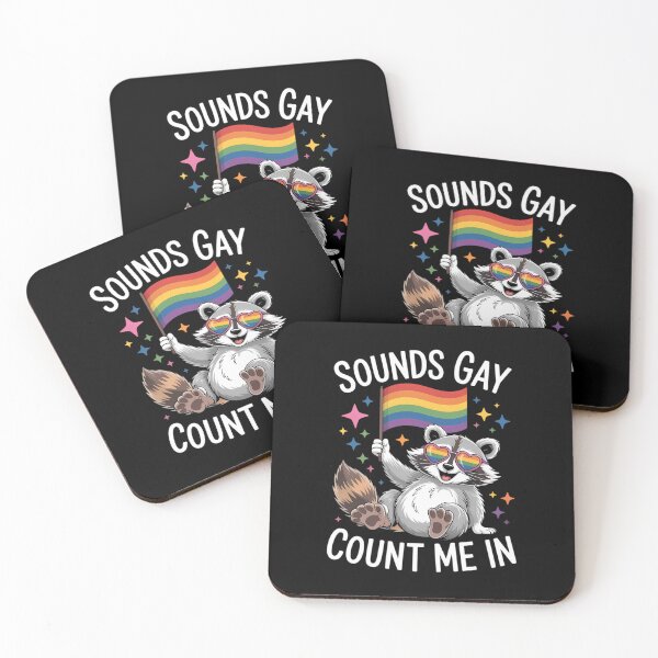 Item preview, Funny LGBT Ally Raccoon Holding a Rainbow Flag LGBT Support designed and sold by Morphologiona.