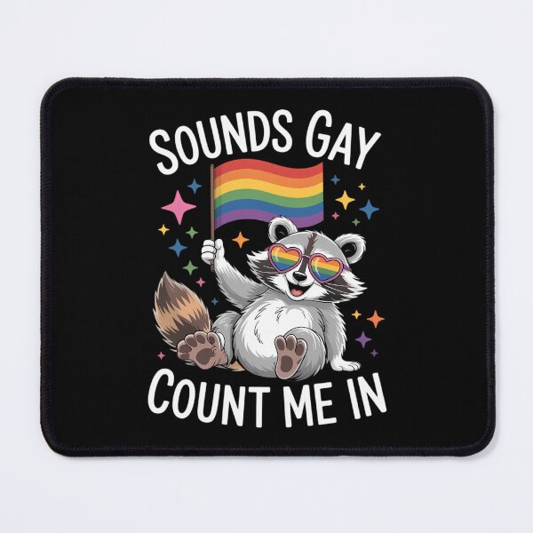 Item preview, Funny LGBT Ally Raccoon Holding a Rainbow Flag LGBT Support designed and sold by Morphologiona.