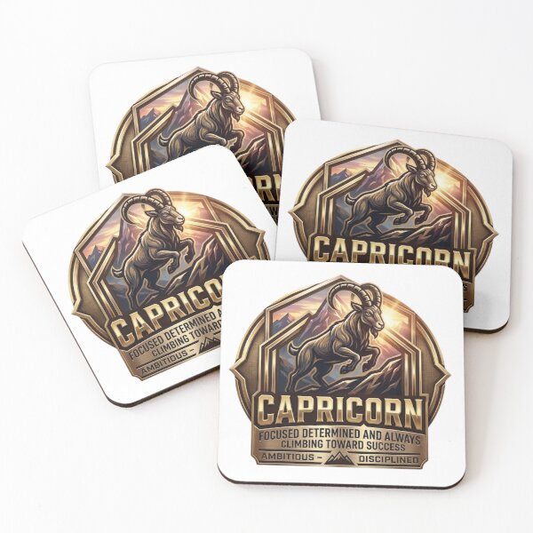Item preview, Capricorn Zodiac Mountain Goat Emblem designed and sold by BlackCanvas9186.