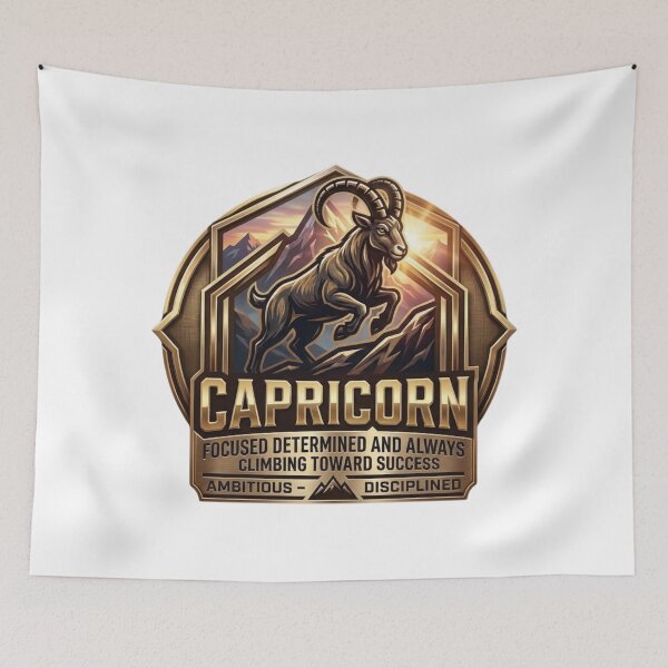 Item preview, Capricorn Zodiac Mountain Goat Emblem designed and sold by BlackCanvas9186.