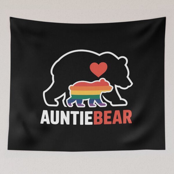 Item preview, Auntie Bear Proud Aunt Rainbow Flag LGBT Pride Mother's Day designed and sold by Morphologiona.