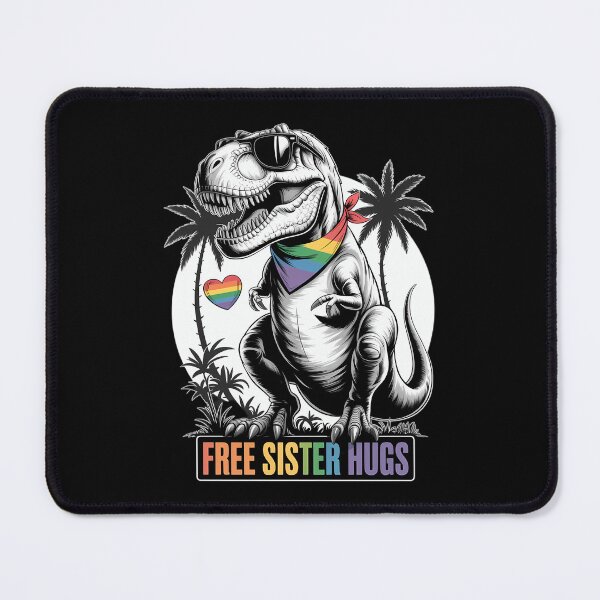 Item preview, Free Sister Hugs Sister Saurus Dinosaur Ally Rainbow LGBT designed and sold by Morphologiona.