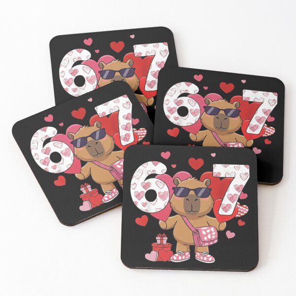 Item preview, Cute Capybara Valentine's Day 67 Six Seven Design designed and sold by LashondaGreen89.
