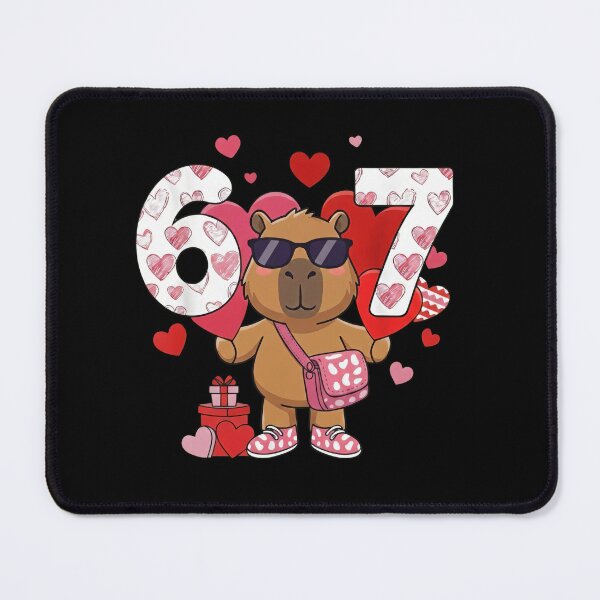 Item preview, Cute Capybara Valentine's Day 67 Six Seven Design designed and sold by LashondaGreen89.