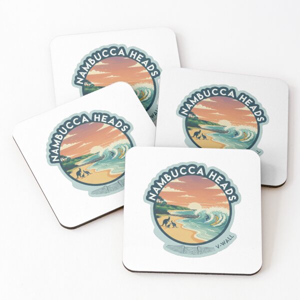Item preview, Retro Australia Nambucca Heads V-Wall Surfing Sunset Sticker designed and sold by Pixel & Beyond.