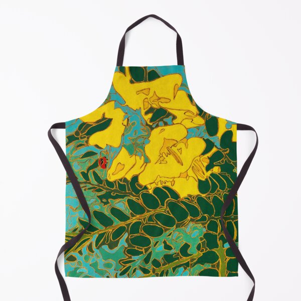Item preview, Brush Sophora, Yellow Flowers with Ladybug designed and sold by hayleygpaints.