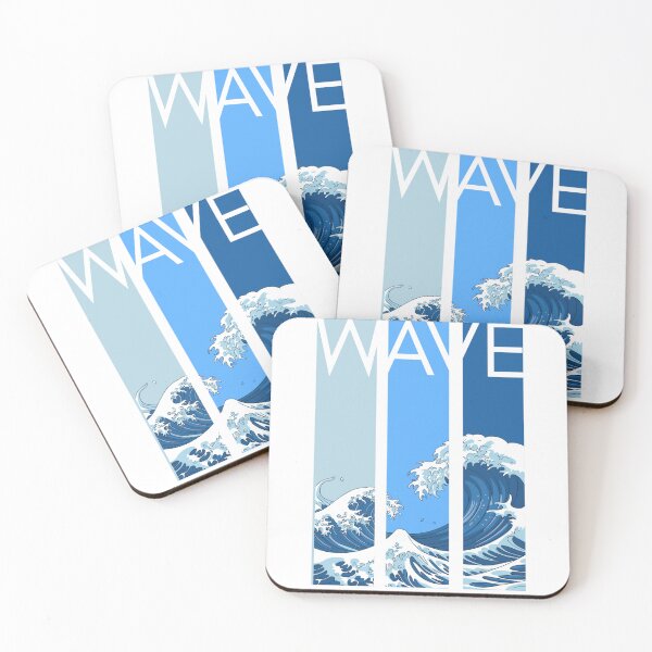 Item preview, WAVE - Minimalist Blue Ocean Surf Typography Art designed and sold by liveinbeauty.