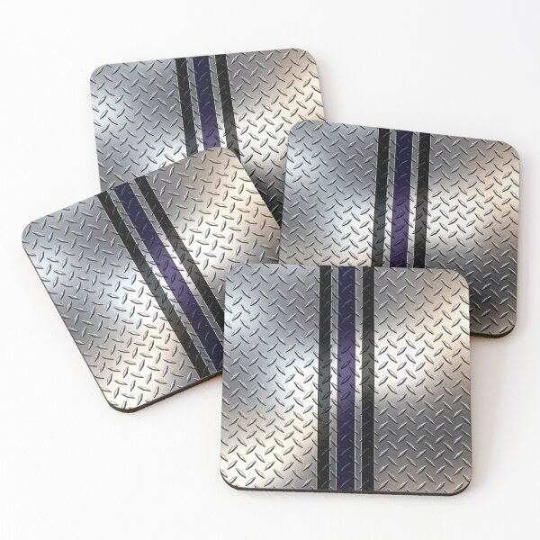 Item preview, Forged Tread: 4-Way Industrial Steel PHONE CASE (CHROME -BLACK AND PURPLE RACING) designed and sold by CleverCulture.