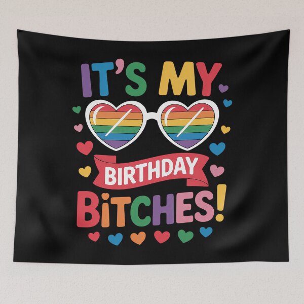 Item preview, Gay Pride Rainbow LGBT It's My Birthday Bitches Cute Glasses designed and sold by JonathalIngham.
