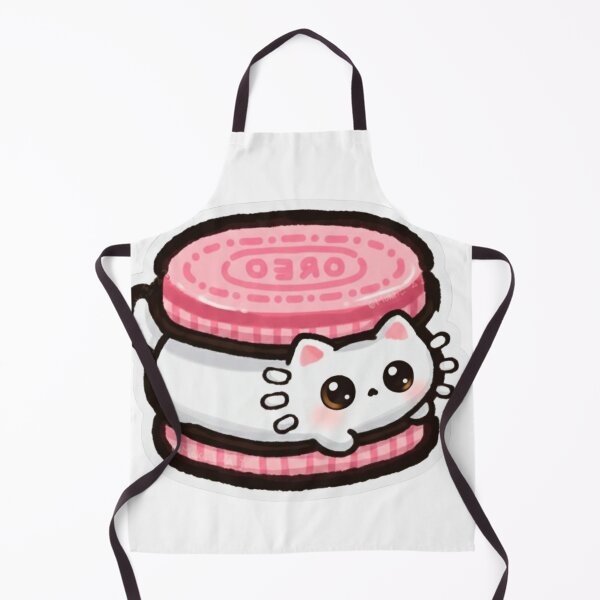 Item preview, Cream Kitten on Strawberry Cookie: Sweet Kawaii Pink designed and sold by ChessyChop.