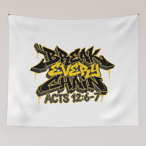 Item preview, Break Every Chain Acts 12:6-7 | Urban Graffiti Christian Streetwear designed and sold by The Crimson Halo.
