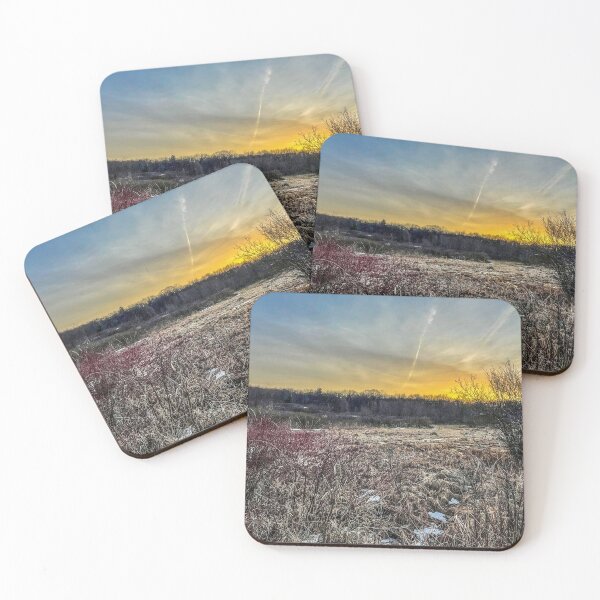 Item preview, Winter Prairie Sunset with Golden Horizon designed and sold by aadventures.