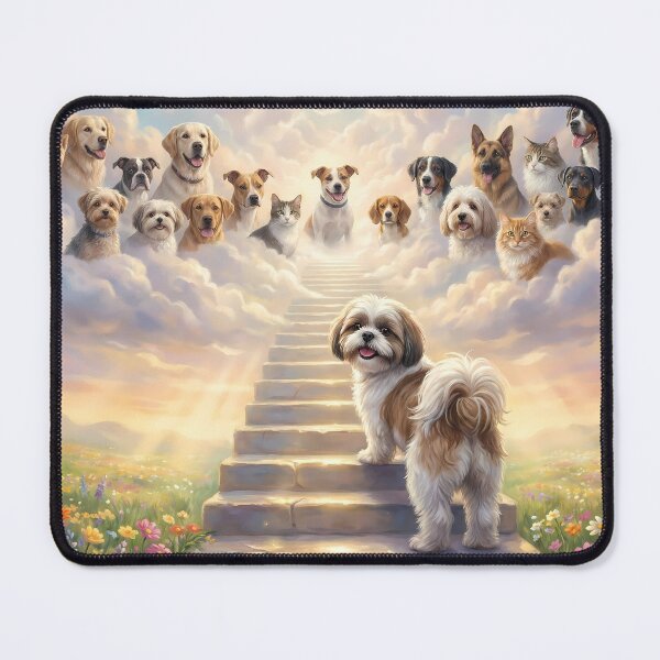 Item preview, Shih Tzu on Stairway to Heaven Looking Back designed and sold by PetMemorialArt.