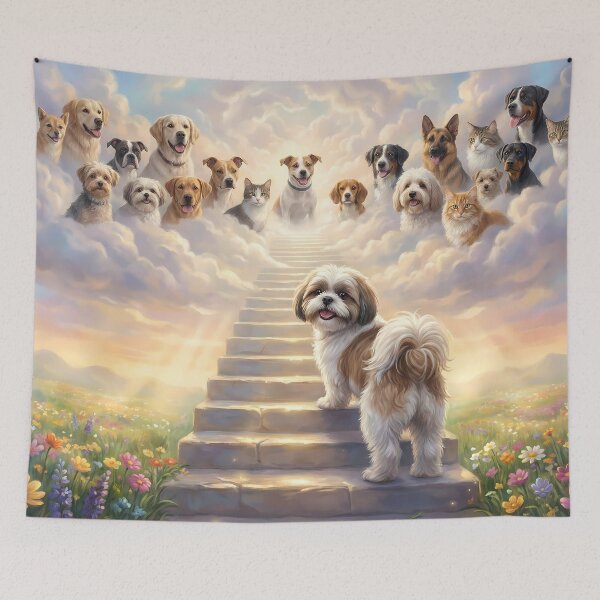 Item preview, Shih Tzu on Stairway to Heaven Looking Back designed and sold by PetMemorialArt.