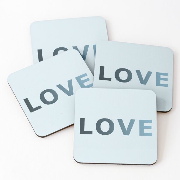 Item preview, LOVE in Blue Cyan Pastel Ombre designed and sold by WD-Artist.