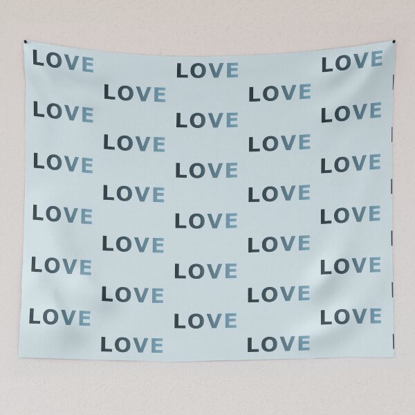 Item preview, LOVE in Blue Cyan Pastel Ombre designed and sold by WD-Artist.