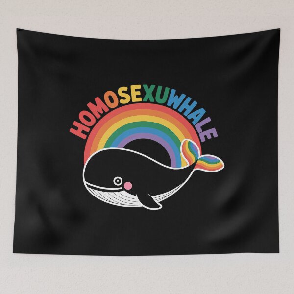 Item preview, Homosexuwhale Gay Pride LGBT Rainbow Flag Whale Lovers LGBTQ designed and sold by JonathalIngham.