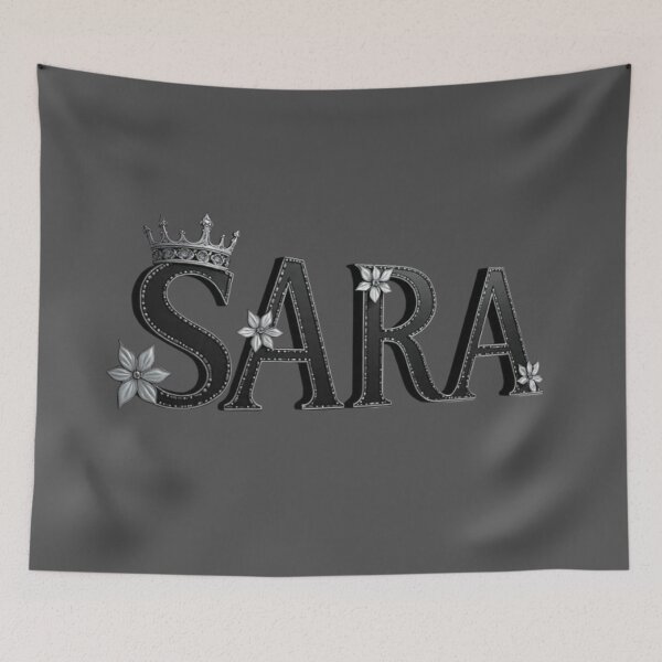 Item preview, Copy of “SARA Name Art Black Line – Royal Crown & Poinsettia Floral Design | Perfect Personalized Gift for Her” designed and sold by Williams Anderson.