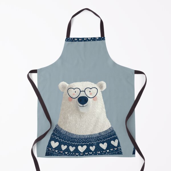 Item preview, Polar bear in a sweater wearing heart glasses valentines day card designed and sold by MendaciousMina.