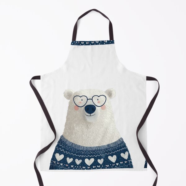 Item preview, Polar bear in a sweater wearing heart glasses valentines day card designed and sold by MendaciousMina.