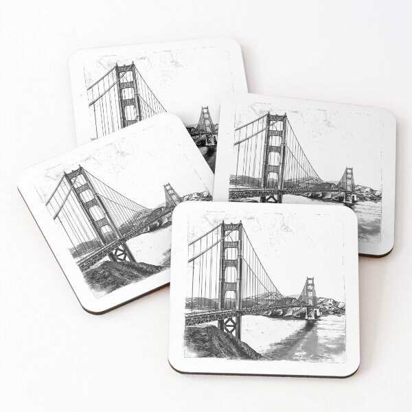 Item preview, Golden Gate Bridge Drawing – Iconic San Francisco Architecture Art designed and sold by inkoutninja.