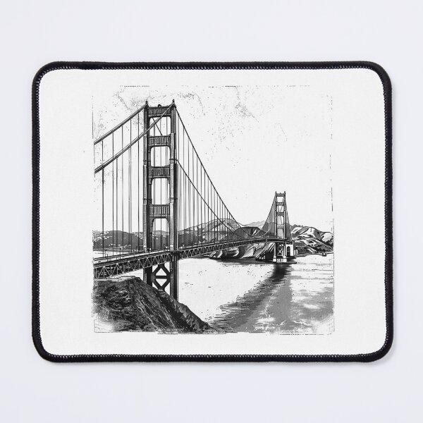 Item preview, Golden Gate Bridge Drawing – Iconic San Francisco Architecture Art designed and sold by inkoutninja.