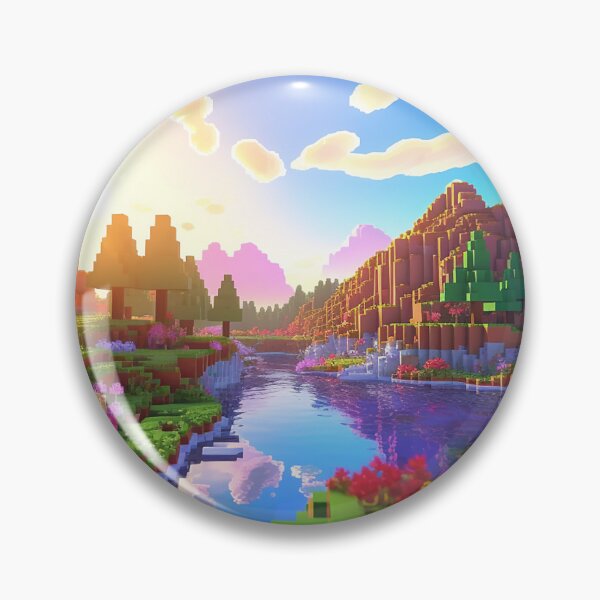 Item preview, Vibrant Voxel River Valley Sunrise designed and sold by Gravitylessarts.